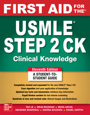 Book cover for First Aid for the USMLE Step 2 Ck, Eleventh Edition