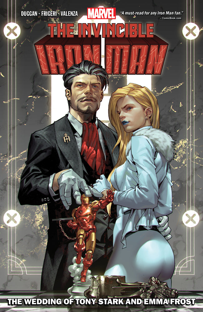 Book cover for Invincible Iron Man by Gerry Duggan Vol. 2: The Wedding of Tony Stark and Emma Frost