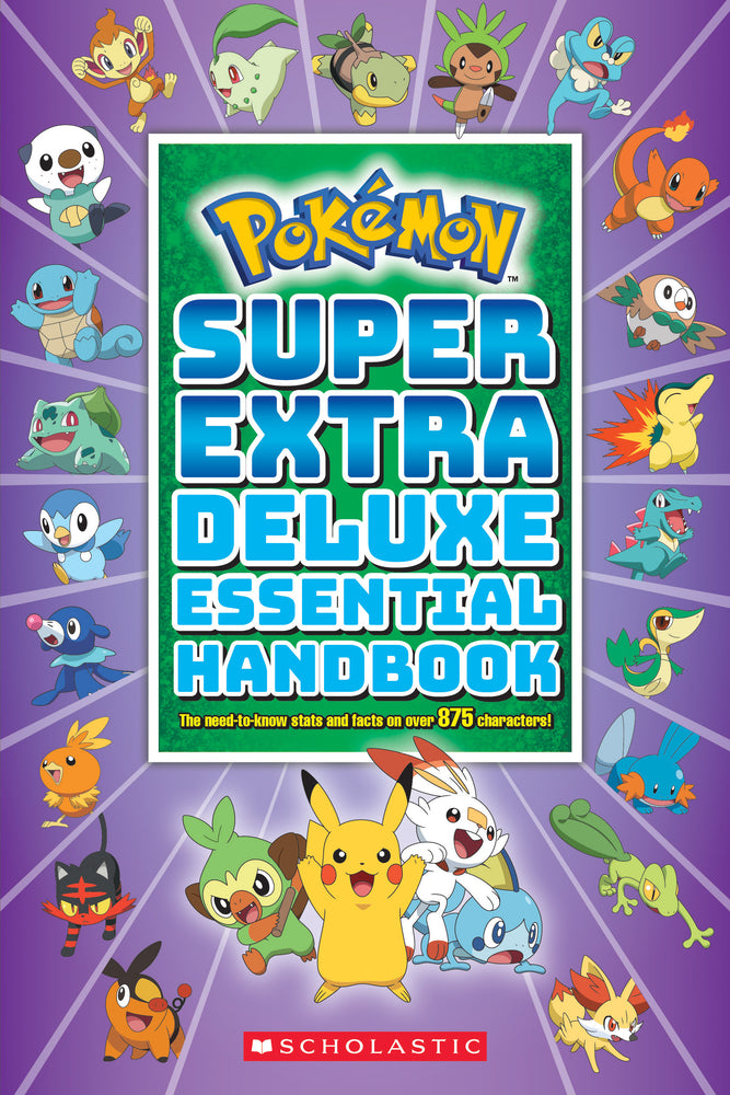 Book cover for Super Extra Deluxe Essential Handbook (Pokémon): The Need-To-Know STATS and Facts on Over 875 Characters