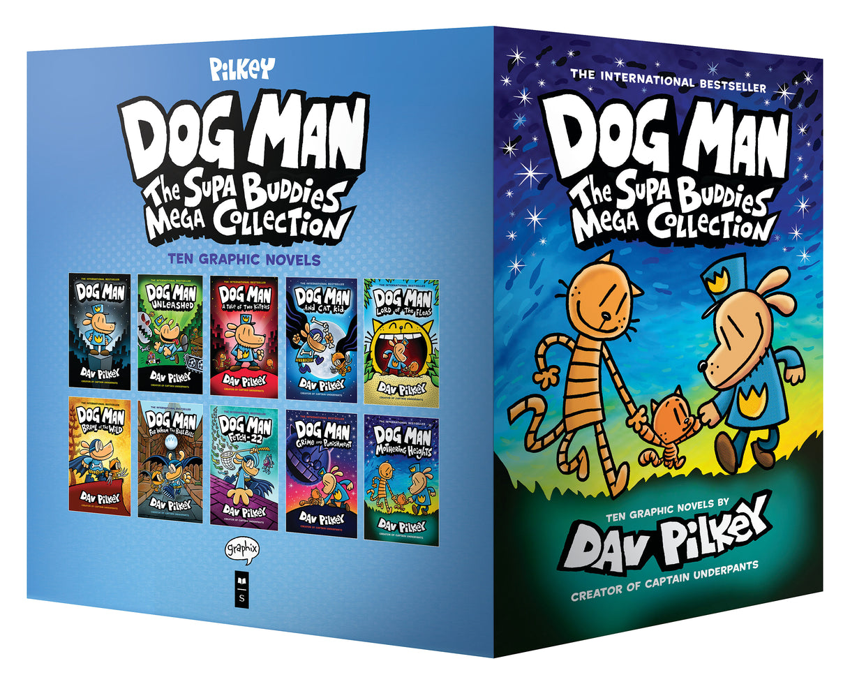 Book cover for Boxed - Dog Man: The Supa Buddies Mega Collection: From the Creator of Captain Underpants (Dog Man #1-10 Box Set)