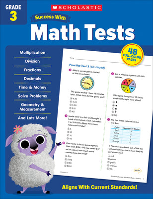 Book cover for Scholastic Success with Math Tests Grade 3 Workbook