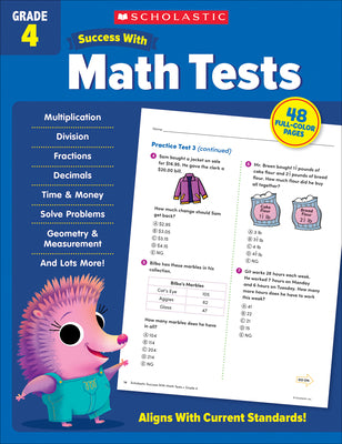 Book cover for Scholastic Success with Math Tests Grade 4 Workbook