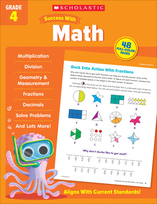 Book cover for Scholastic Success with Math Grade 4 Workbook