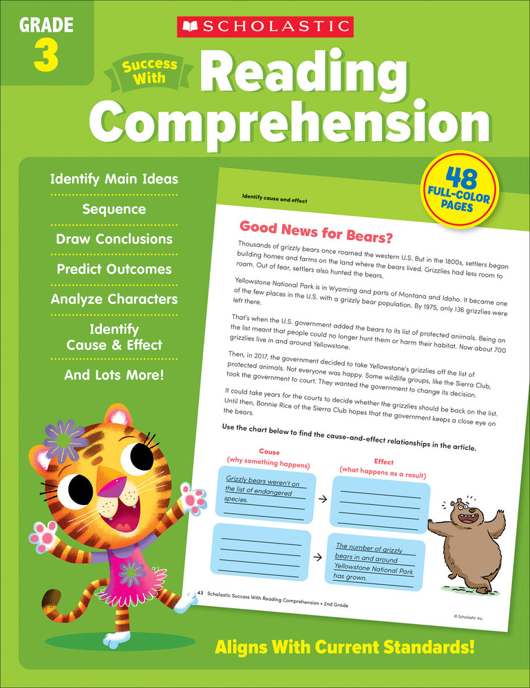 Book cover for Scholastic Success with Reading Comprehension Grade 3 Workbook