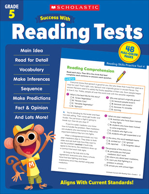Book cover for Scholastic Success with Reading Tests Grade 5 Workbook