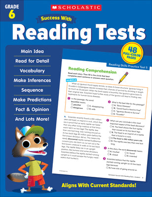 Book cover for Scholastic Success with Reading Tests Grade 6 Workbook