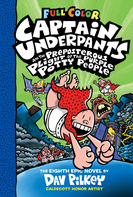 Book cover for Captain Underpants and the Preposterous Plight of the Purple Potty People: Color Edition (Captain Underpants #8)