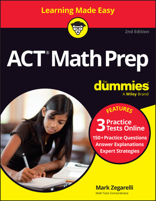 Book cover for ACT Math Prep for Dummies: Book + 3 Practice Tests Online