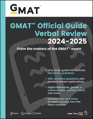 Book cover for GMAT Official Guide Verbal Review 2024-2025: Book + Online Question Bank