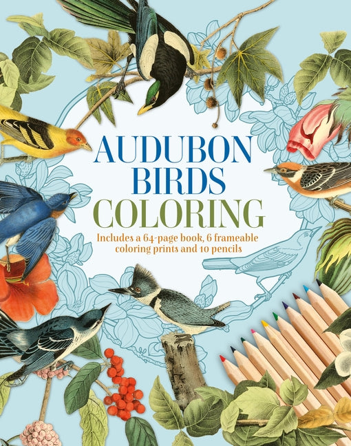 Book cover for Audubon Birds Coloring Kit: Includes a 64-Page Book, 6 Frameable Coloring Prints and 10 Pencils