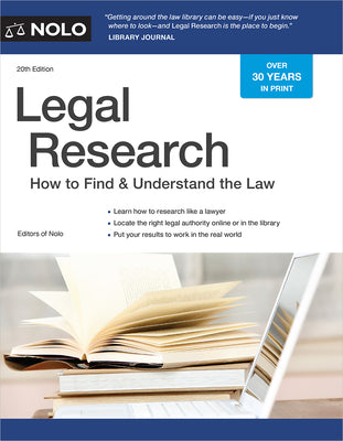 Book cover for Legal Research: How to Find & Understand the Law