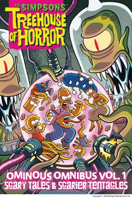 Book cover for The Simpsons Treehouse of Horror Ominous Omnibus Vol. 1: Scary Tales & Scarier Tentacles