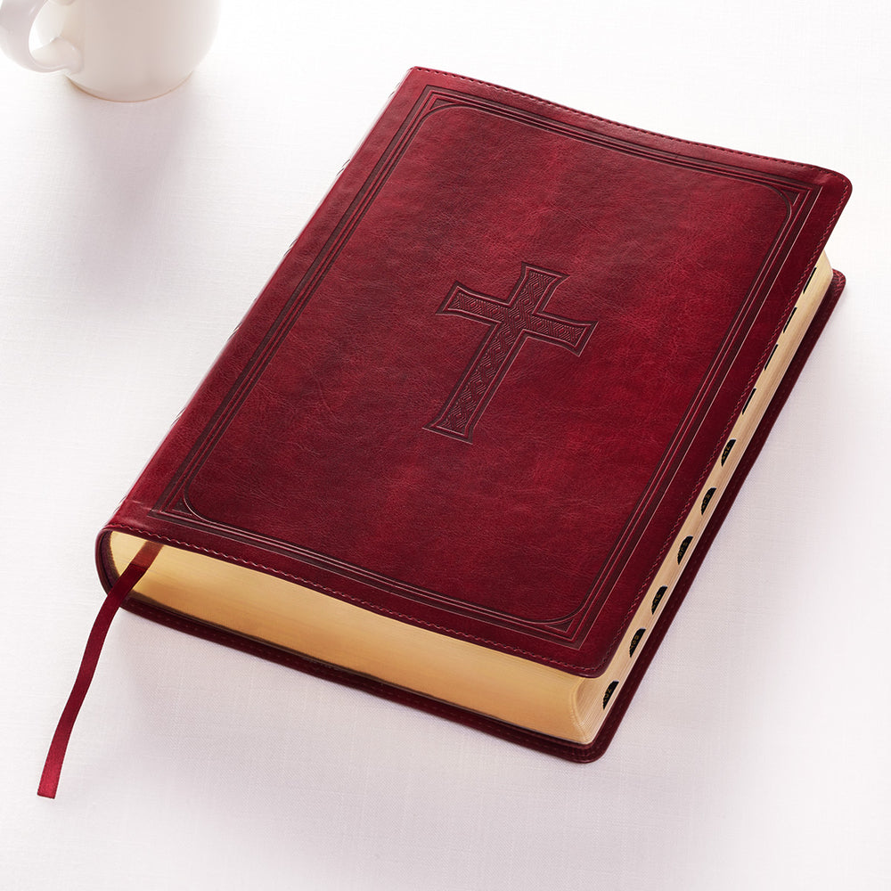 Book cover for KJV Super Giant Print Lux-Leather Burgundy