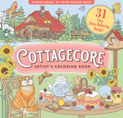 Book cover for Cottagecore Adult Coloring Book