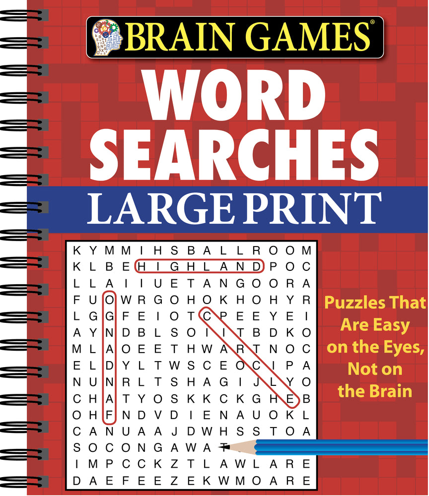 Book cover for Brain Games - Word Searches - Large Print (Red)