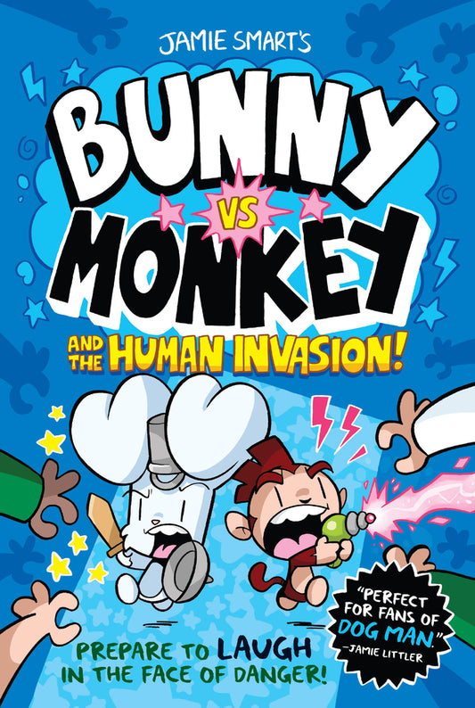 Book cover for Bunny vs. Monkey and the Human Invasion