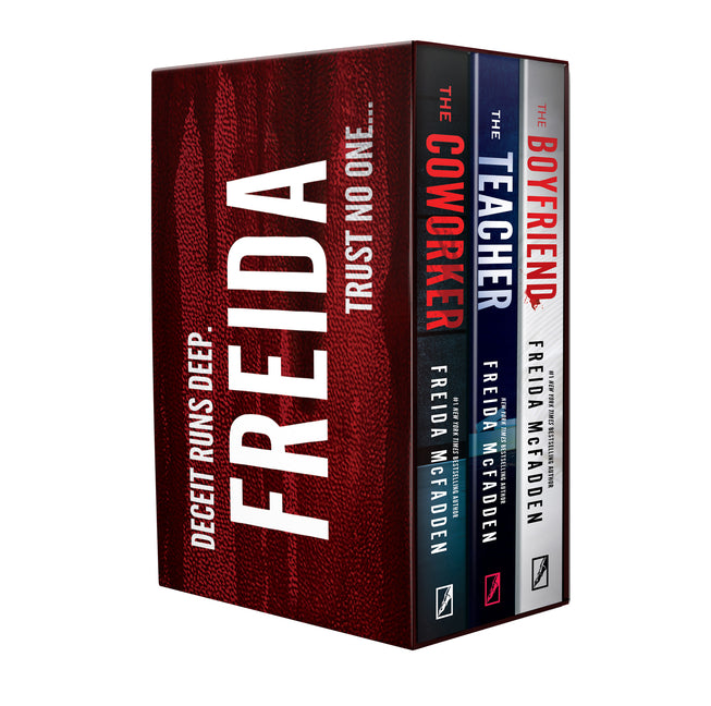 Book cover for Freida McFadden 3 Book Boxed Set 1: The Teacher, the Coworker, and the Boyfriend