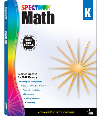 Book cover for Spectrum Math Workbook, Grade K