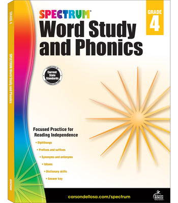 Book cover for Spectrum Word Study and Phonics, Grade 4