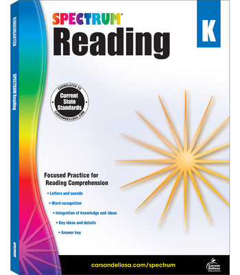 Book cover for Spectrum Reading Workbook, Grade K