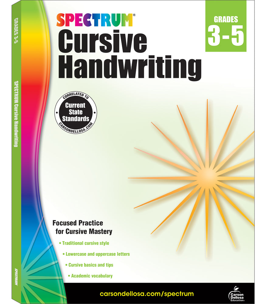 Book cover for Spectrum Cursive Handwriting, Grades 3 - 5