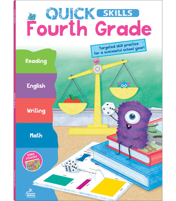 Book cover for Quick Skills Fourth Grade Workbook