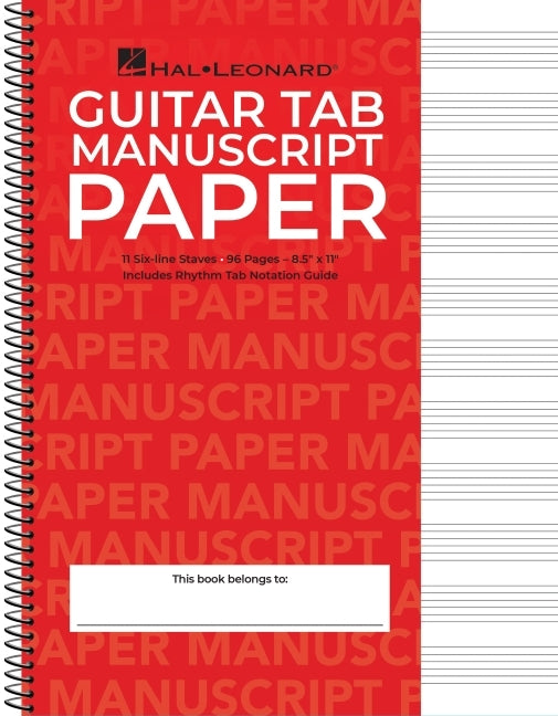 Book cover for Guitar Tablature Manuscript Paper - Wire-Bound: Manuscript Paper