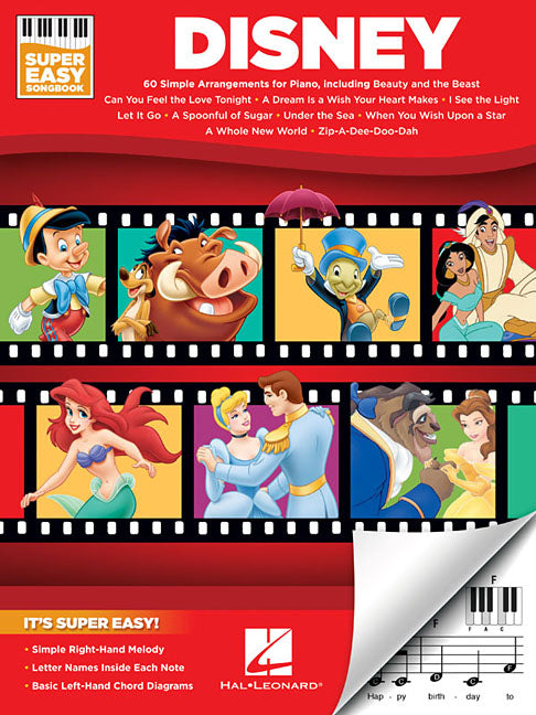 Book cover for Disney - Super Easy Songbook - Disney Piano Music Book with Accessible Arrangements - Easy-To-Play P