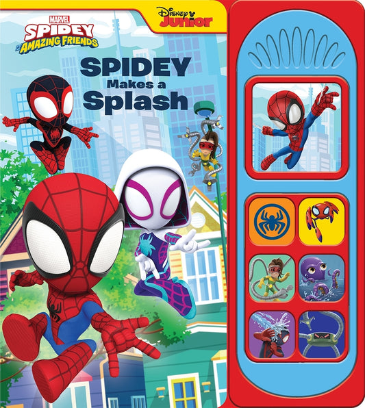 Book cover for Disney Junior Marvel Spidey and His Amazing Friends: Spidey Makes a Splash Sound Book [With Battery]