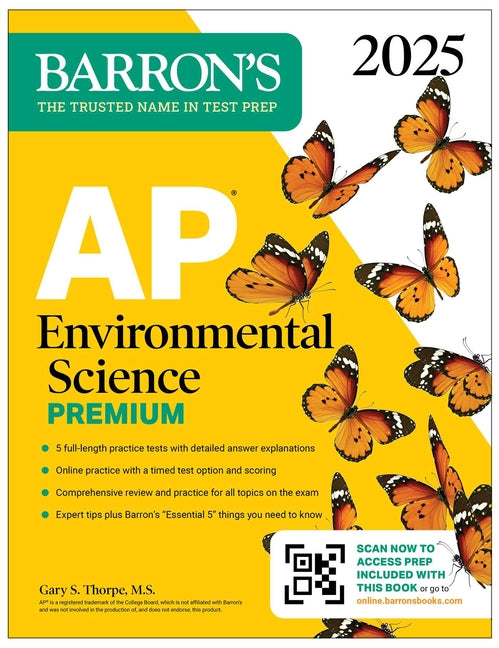 Book cover for AP Environmental Science Premium, 2025: Prep Book with 5 Practice Tests + Comprehensive Review + Online Practice