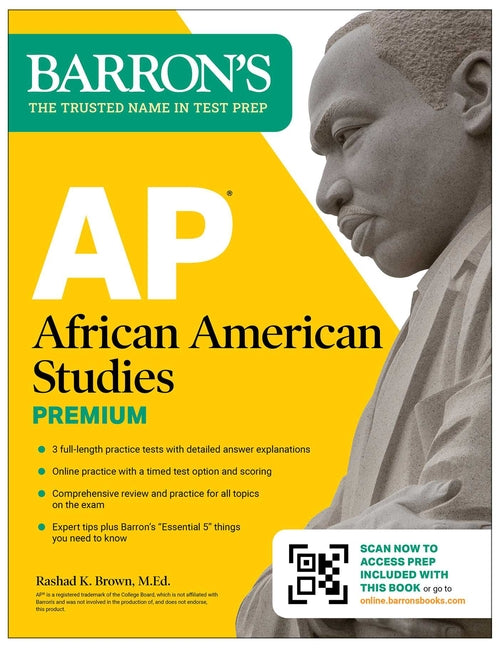 Book cover for AP African American Studies Premium, First Edition: Prep Book with 3 Practice Tests + Comprehensive Review + Online Practice (2026)