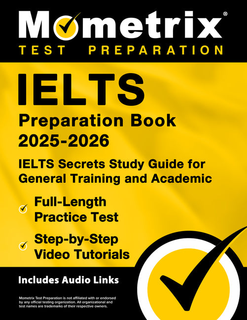 Book cover for Ielts Preparation Book 2025-2026 - Ielts Secrets Study Guide for General Training and Academic, Full-Length Practice Test, Step-By-Step Video Tutorial