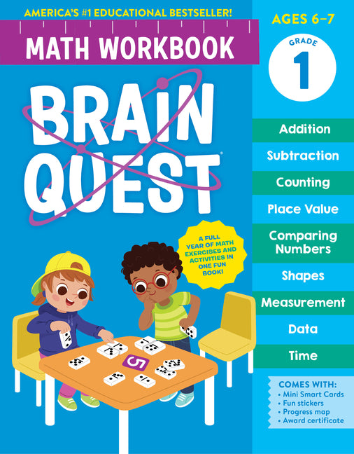 Book cover for Brain Quest Math Workbook: 1st Grade