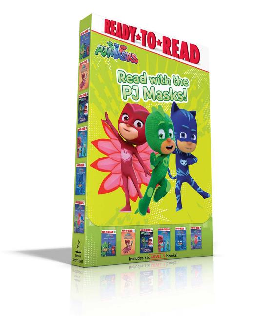 Book cover for Read with the Pj Masks! (Boxed Set): Hero School; Owlette and the Giving Owl; Race to the Moon!; Pj Masks Save the Library!; Super Cat Speed!; Time to