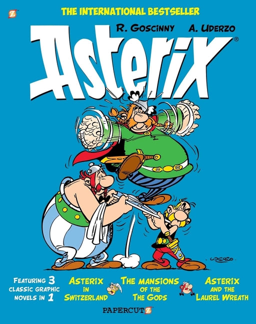 Book cover for Asterix Omnibus Vol. 6: Collecting Asterix in Switzerland, the Mansions of the Gods, and Asterix and the Laurel Wreath