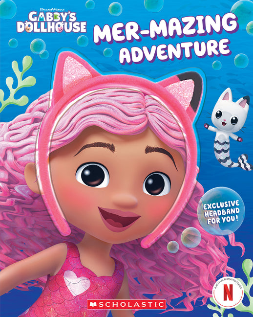 Book cover for Mer-Mazing Adventure (Gabby's Dollhouse Headband Book #2)