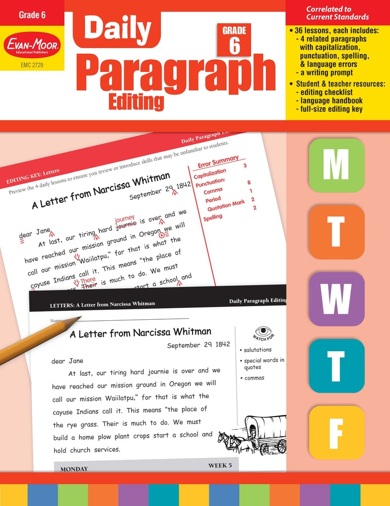 Book cover for Daily Paragraph Editing, Grade 6 Teacher Edition