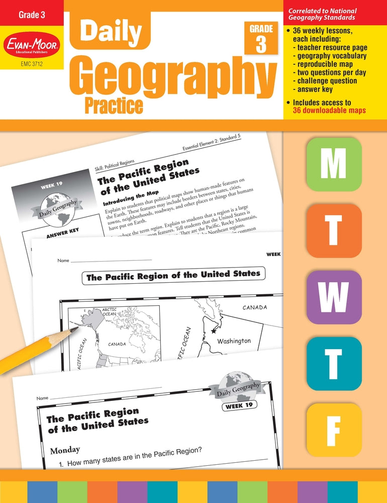 Book cover for Daily Geography Practice Grade 3: EMC 3712