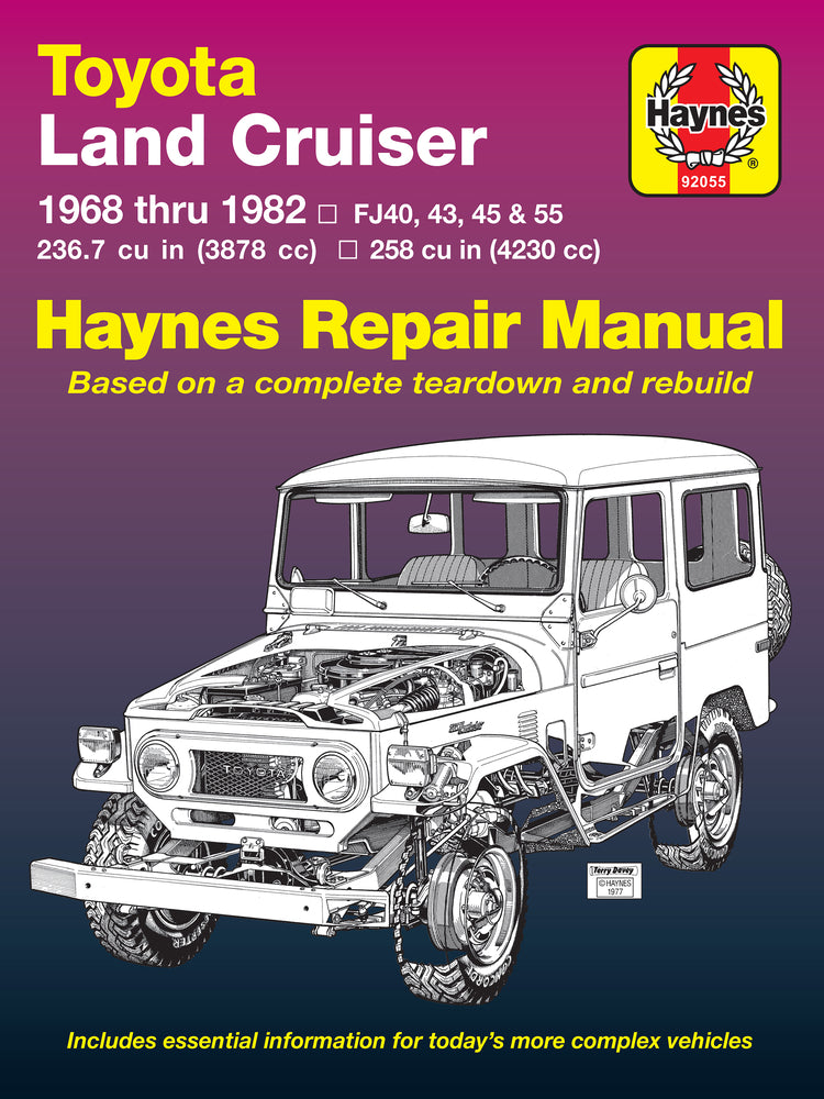 Book cover for Haynes Toyota Land Cruiser Automotive Repair Manual: 1968 Thru 1982