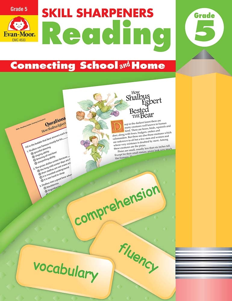 Book cover for Skill Sharpeners: Reading, Grade 5 Workbook
