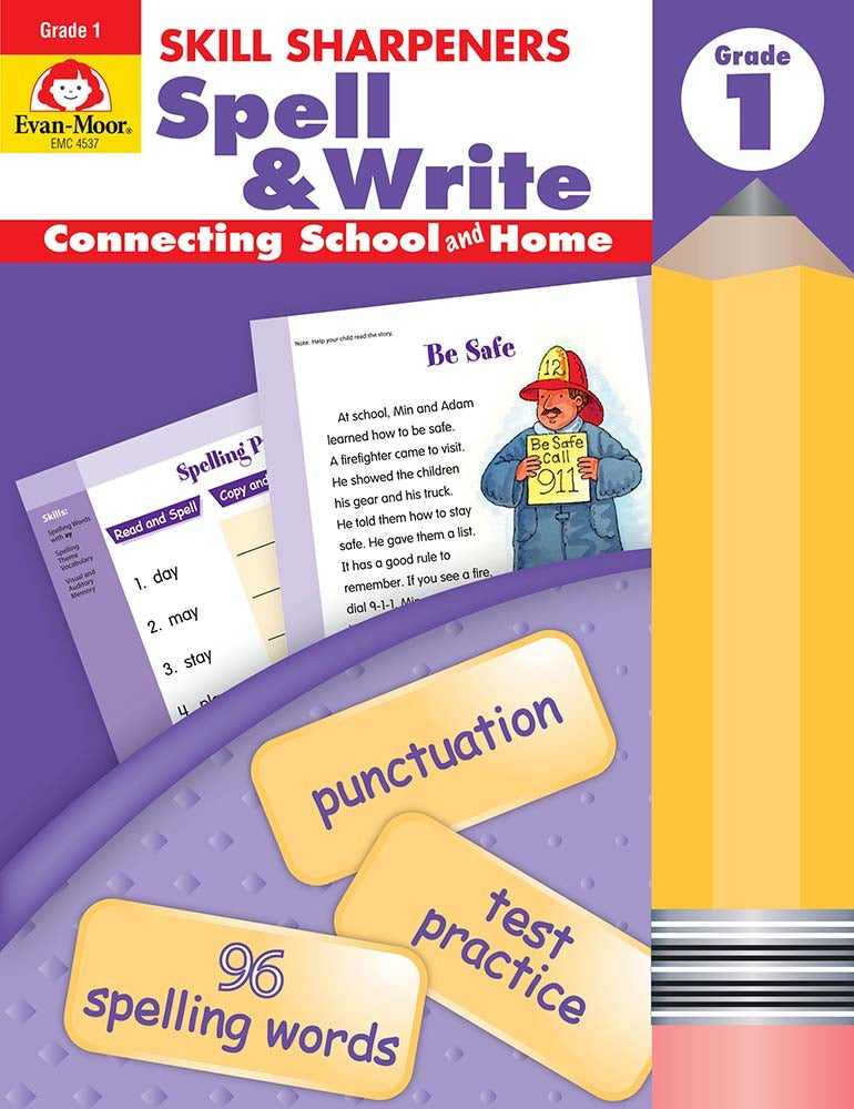 Book cover for Skill Sharpeners: Spell & Write, Grade 1 Workbook