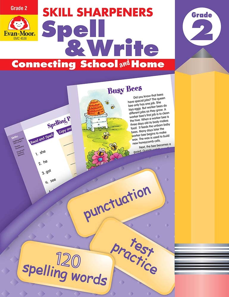 Book cover for Skill Sharpeners: Spell & Write, Grade 2 Workbook