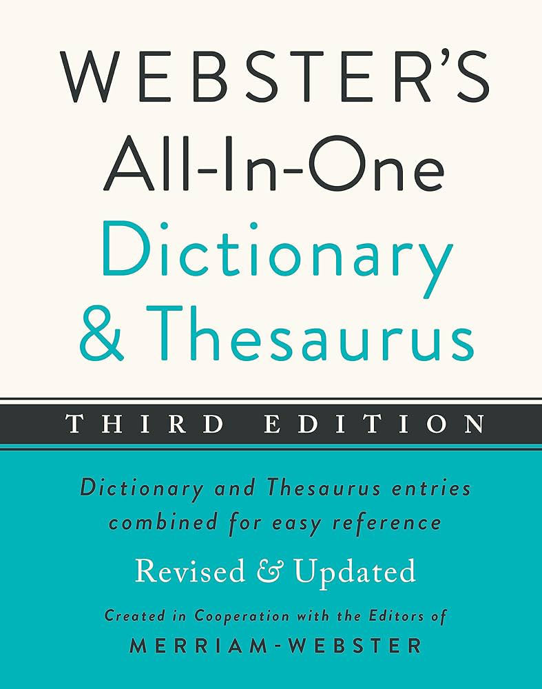 Book cover for Webster's All-In-One Dictionary and Thesaurus, Third Edition