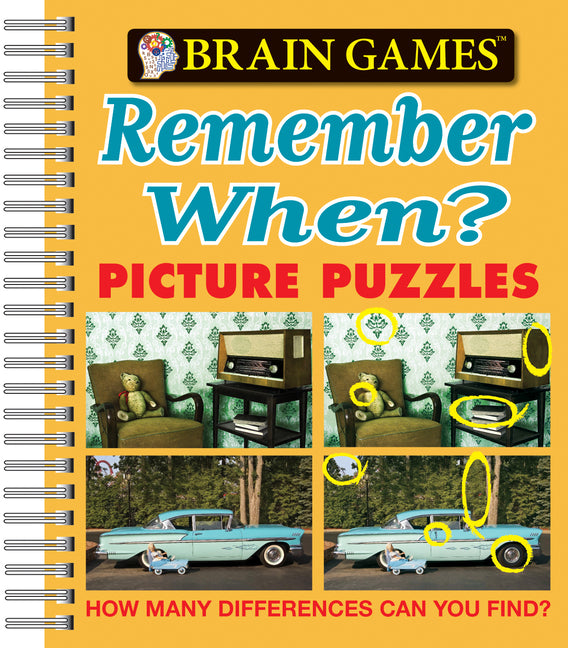 Book cover for Brain Games - Picture Puzzles: Remember When? - How Many Differences Can You Find?