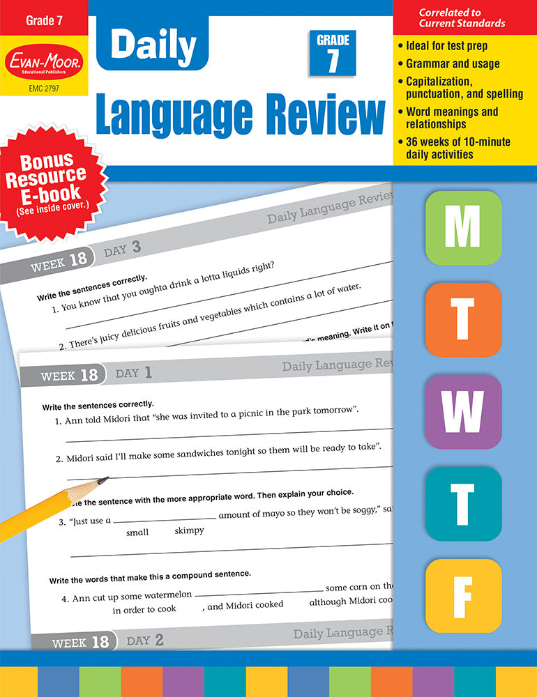 Book cover for Daily Language Review, Grade 7 Teacher Edition