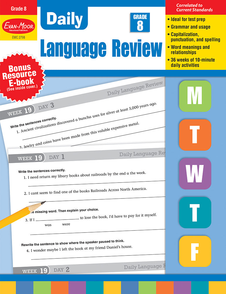 Book cover for Daily Language Review, Grade 8 Teacher Edition