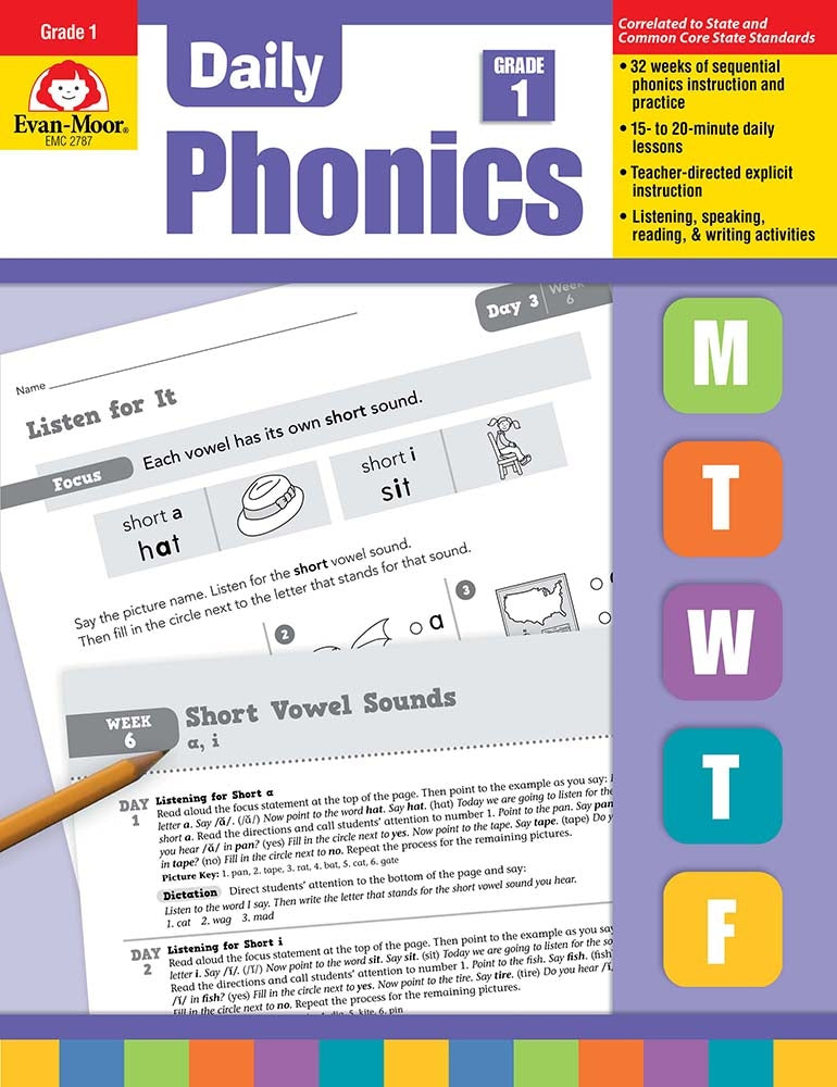 Book cover for Daily Phonics, Grade 1 Teacher Edition