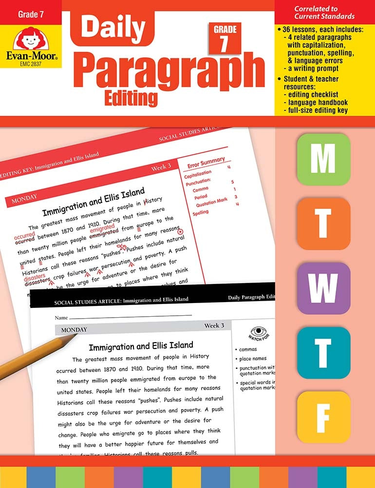 Book cover for Daily Paragraph Editing, Grade 7 Teacher Edition