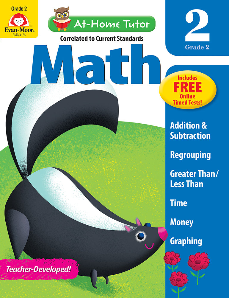 Book cover for At-Home Tutor: Math, Grade 2 Workbook