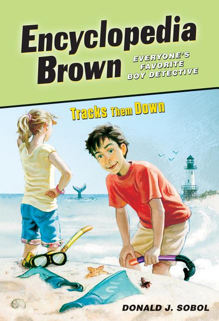 Book cover for Encyclopedia Brown Tracks Them Down